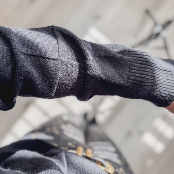 Women's Elevated Check Sweater Top | Sage The Label | Black - Picture 8 of 9